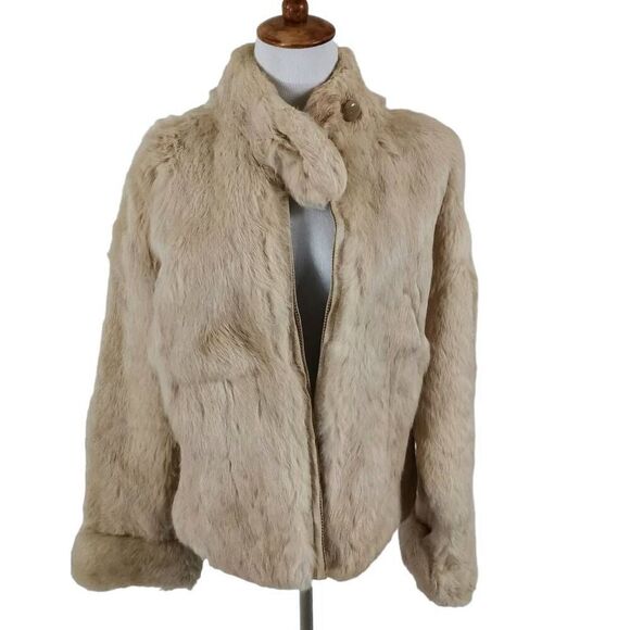 Vintage Cream Real Rabbit Fur Jacket | 1970s | Made in Korea - Picture 1 of 5